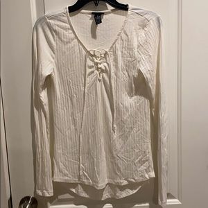 white long sleeve top